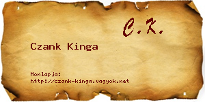 Czank Kinga névjegykártya